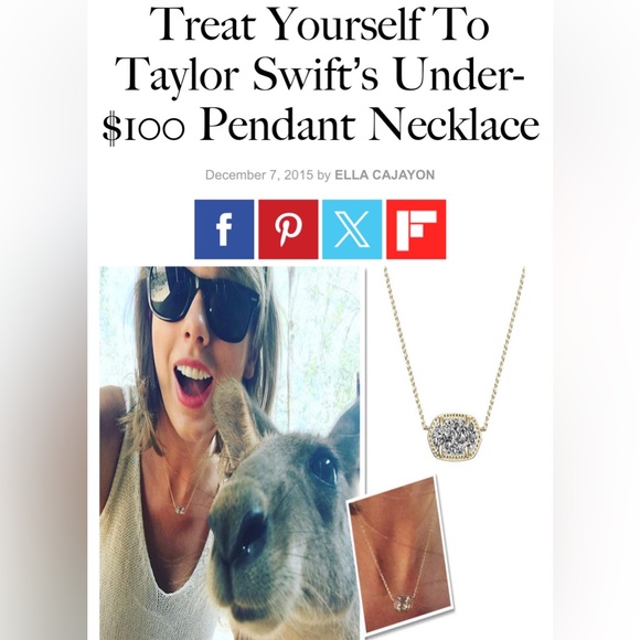 ๐
๐
๐ธ๐ต๐
๐ธ๐ด๐
!! Elisa Pendant Necklace in Platinum Drusy โกThe TAYLOR SWIFT - Picture 3 of 7